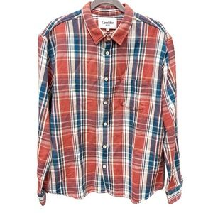 Corridor Shirt Men's XL Blanket Plaid Long Sleeve Fleece Lined Winter Red